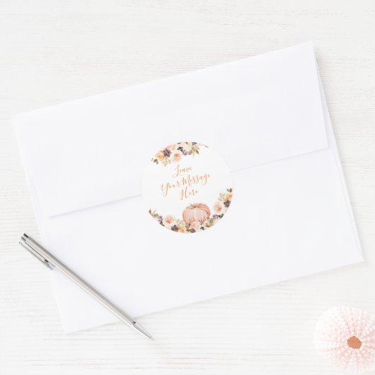 スウィートカボチャ誕生日ここにメッセージを愛する ラウンドシール (封筒)