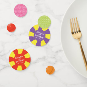 スウィートカラフルおもしろいキャンディテーマバースデーパーティー コンフェッティ