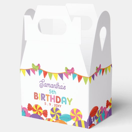 スウィートカラフルおもしろいキャンディテーマバースデーパーティー フェイバーボックス (オープン)