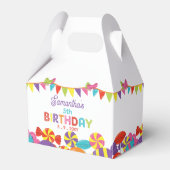 スウィートカラフルおもしろいキャンディテーマバースデーパーティー フェイバーボックス (正面サイド)