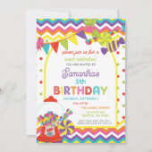 スウィートカラフルおもしろいキャンディテーマバースデーパーティー 招待状 (正面)