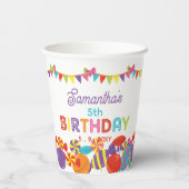 スウィートカラフルおもしろいキャンディテーマバースデーパーティー 紙コップ (裏面)