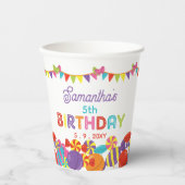 スウィートカラフルおもしろいキャンディテーマバースデーパーティー 紙コップ (正面)