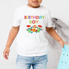 スウィートカラフルおもしろいキャンディ誕生日ボーイ トドラーTシャツ