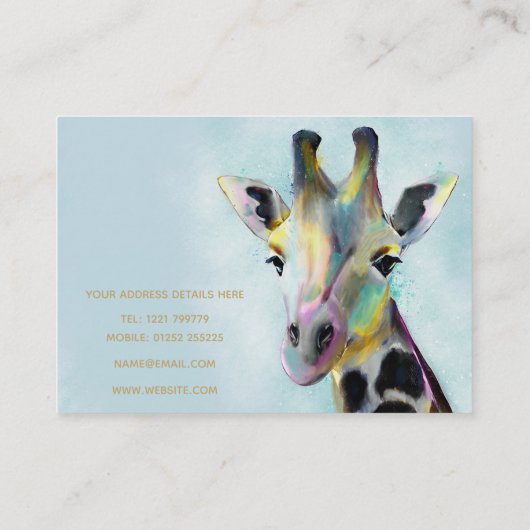 スウィートカラフルキリンポートレート絵画ズ 名刺 (裏面)