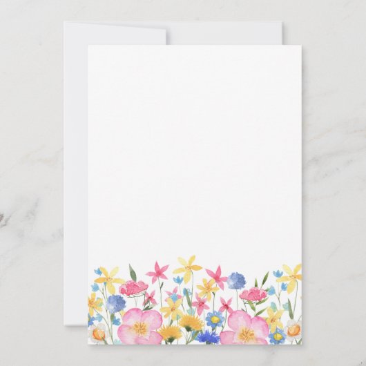 スウィートカラフルワイルドフラワーフローラベビーシャワー 招待状 (裏面)
