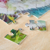 スウィートカラフル顔キャットアートパズル ジグソーパズル (側面)