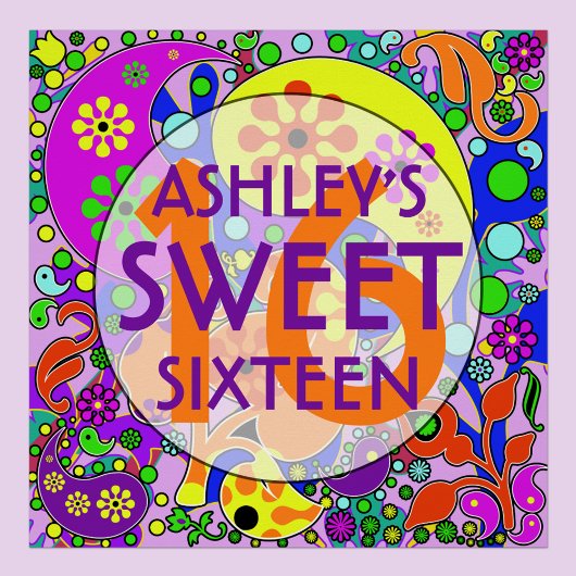 スウィートカラフル16誕生日 ポスター