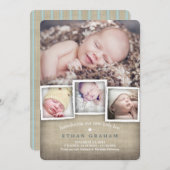 スウィートカントリーバーラップ男の赤ちゃん誕生のお知らせ 案内状 (正面/裏面)