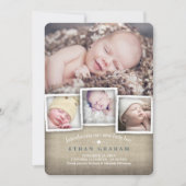 スウィートカントリーバーラップ男の赤ちゃん誕生のお知らせ 案内状 (正面)