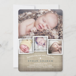 スウィートカントリーバーラップ男の赤ちゃん誕生のお知らせ 案内状