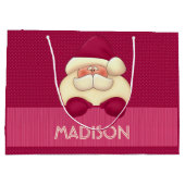 スウィートガーリーピンクサンタと水玉模様 ラージペーパーバッグ (裏面)