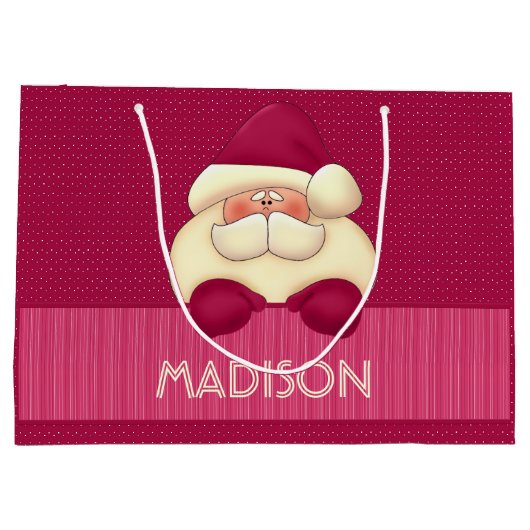 スウィートガーリーピンクサンタと水玉模様 ラージペーパーバッグ (裏面)