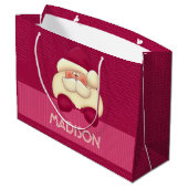 スウィートガーリーピンクサンタと水玉模様 ラージペーパーバッグ (裏面アングル)