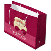 スウィートガーリーピンクサンタと水玉模様 ラージペーパーバッグ (正面アングル)