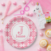 スウィートガーリーピンクパズル作品 ペーパープレート (パーティー)