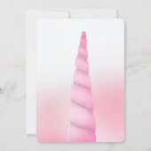 スウィートガーリーピンクホワイトユニコーン誕生日 招待状 (裏面)