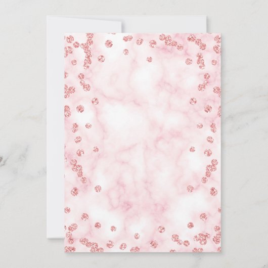 スウィートガーリー16th大理石グリッターバラ金ゴールドフローラ  招待状 (裏面)