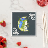 スウィートガールとユニコーンスケッチ スタンダードカクテルナプキン (インサイチュ)