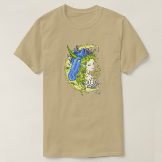 スウィートガールとユニコーンスケッチ Tシャツ (デザイン正面)