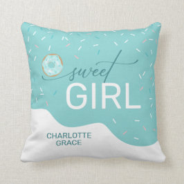 スウィートガールティール（緑がかった色）つや消しスピンクルガールズ クッション