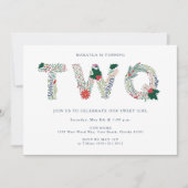 スウィートガールフローラセカンドバースデーパーティー 招待状 (正面)