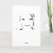 スウィートガール、白黒ポートレート、メリークリスマス シーズンカード (裏面)