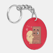 スウィートキスチョコパンケーキバレンティンズカップルラブ キーホルダー (正面左)