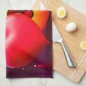 スウィートキスハート絵文字 キッチンタオル (四つ折り)