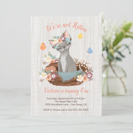 スウィートキットンバースデーパーティ招待状 招待状 (スタンド正面)