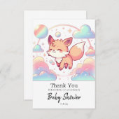スウィートキツネベビーシャワー サンキューカード (正面/裏面)