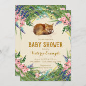 スウィートキツネベビーシャワー 招待状 (正面/裏面)