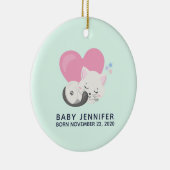 スウィートキティ猫と寝るハートベビー誕生 セラミックオーナメント (右)