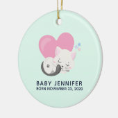 スウィートキティ猫と寝るハートベビー誕生 セラミックオーナメント (左)