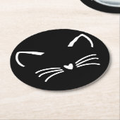 スウィートキャットキットン顔 ラウンドペーパーコースター (アングル)