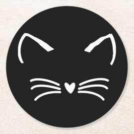 スウィートキャットキットン顔 ラウンドペーパーコースター