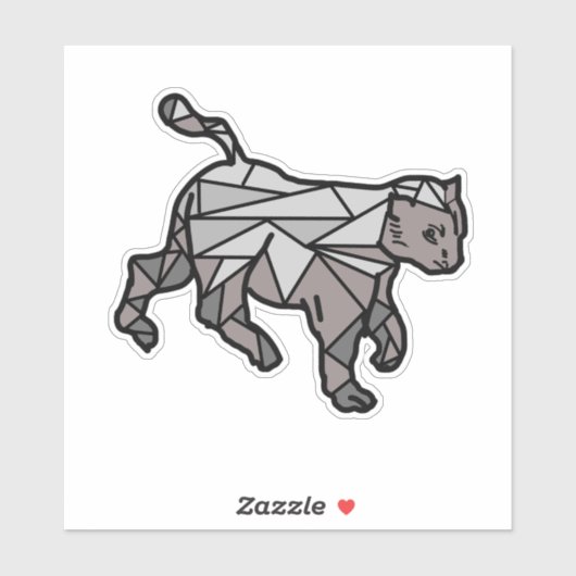 スウィートキャットジオメトシンプルリの線(白と黒) シール (シート)