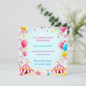 スウィートキャンディカーニバルバースデーパーティーの招待 招待状 (スタンド正面)