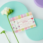 スウィートキャンディストライプーバレンタインデーパーティー 招待状