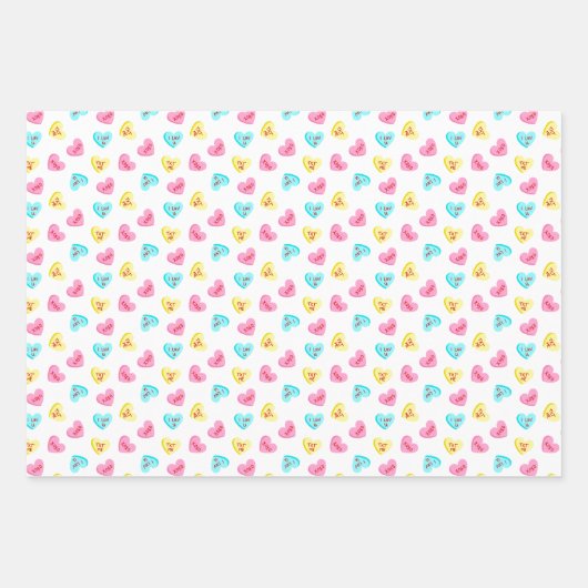 スウィートキャンディハートバレンティンデー ラッピングペーパーシート (正面)