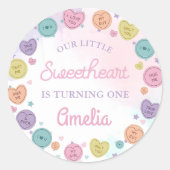 スウィートキャンディバレンタイン誕生日ステッカー ラウンドシール (正面)