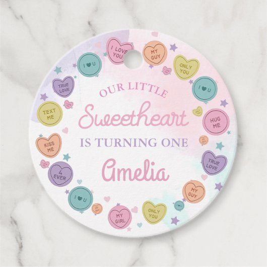 スウィートキャンディバレンタイン誕生日メッセージカード フェイバータグ (正面)