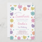 スウィートキャンディバレンタイン誕生日招待状 招待状 (正面)