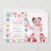 スウィートキャンディバレンタイン1st誕生日招待状 招待状 (正面)