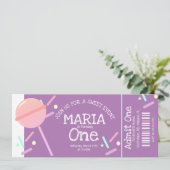 スウィートキャンディビュッフェ誕生日チケットパーティー 招待状 (スタンド正面)