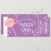 スウィートキャンディビュッフェ誕生日チケットパーティー 招待状 (正面/裏面)