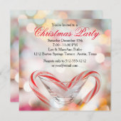 スウィートキャンディーケーンホリデーパーティー招待状 招待状 (正面/裏面)