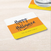 スウィートキャンディーコーンハッピーハローウィン スクエアペーパーコースター (アングル)