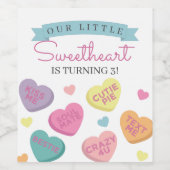 スウィートキャンディ誕生日またはベビーシャワーメッセージカード ワインラベル (シングルラベル)