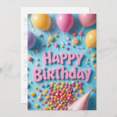 スウィートキャンディ誕生日カード (正面/裏面)